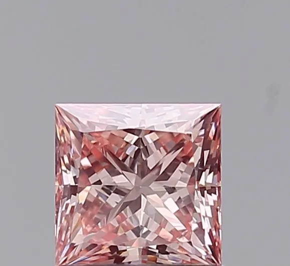 1.58ct PRINCESS Fancy Intense Pink VVS2 Coloured Lab diamond