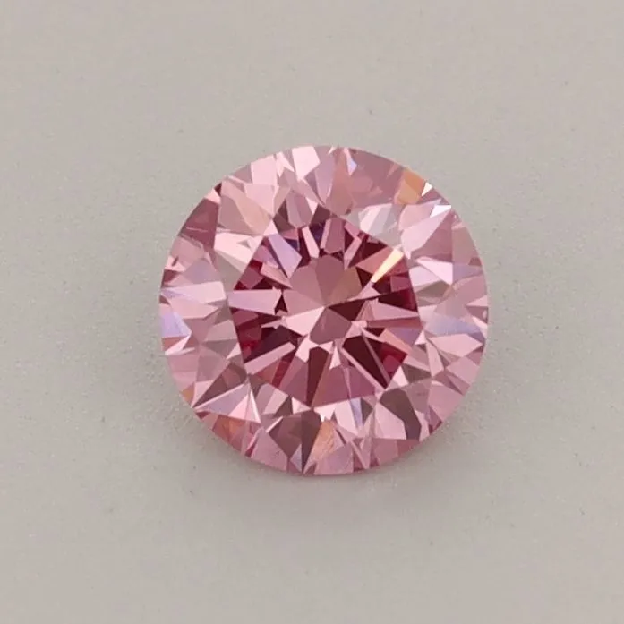 0.51ct ROUND Fancy Vivid Pink VS1 Coloured Lab diamond