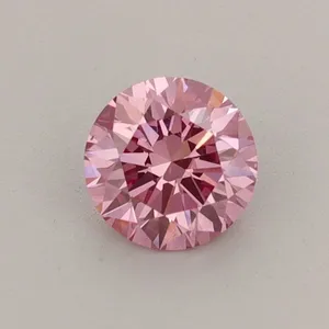 0.51ct ROUND Fancy Vivid Pink VS1 Coloured Lab diamond