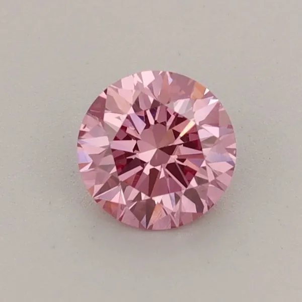 0.51ct ROUND Fancy Vivid Pink VS1 Coloured Lab diamond