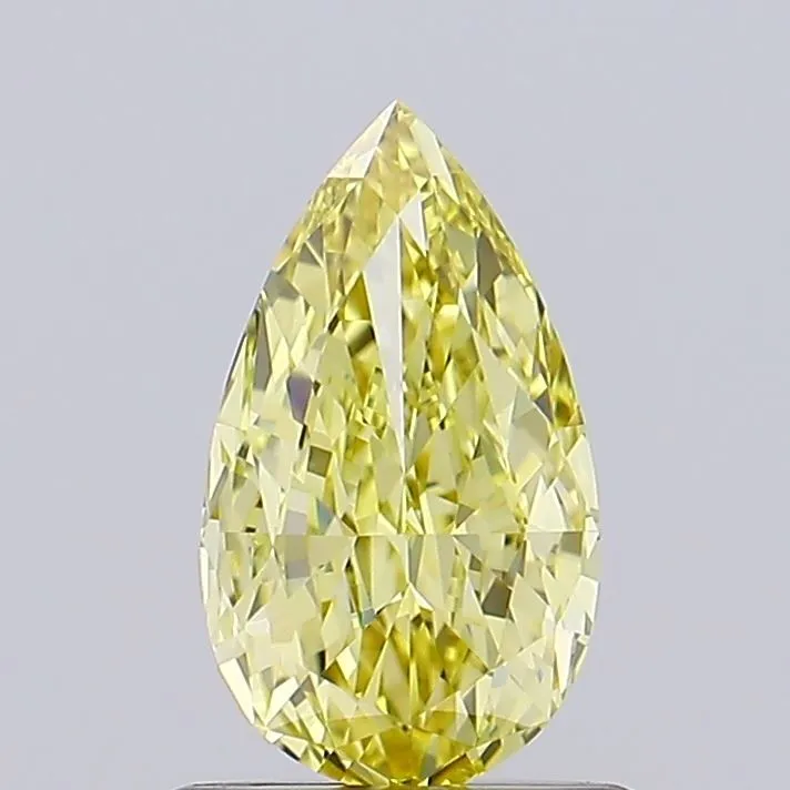 0.70ct PEAR Fancy Yellow VS2 Coloured Lab diamond