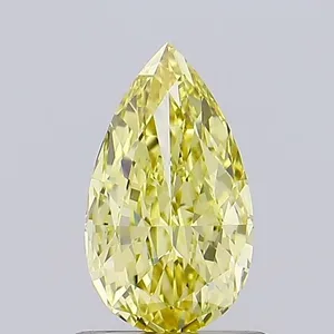 0.7ct PEAR Fancy Yellow VS2 Coloured Lab diamond