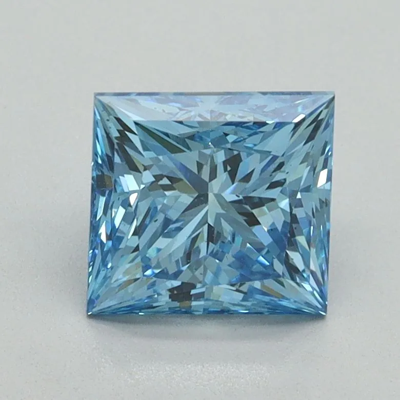 1.50ct PRINCESS Fancy Vivid Blue VS2 Coloured Lab diamond