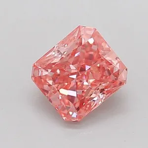 0.9ct RADIANT Fancy Vivid Pink VS2 Coloured Lab diamond