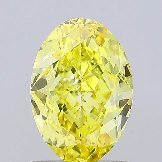 1.18ct OVAL Fancy Vivid Yellow VS1 Coloured Lab diamond