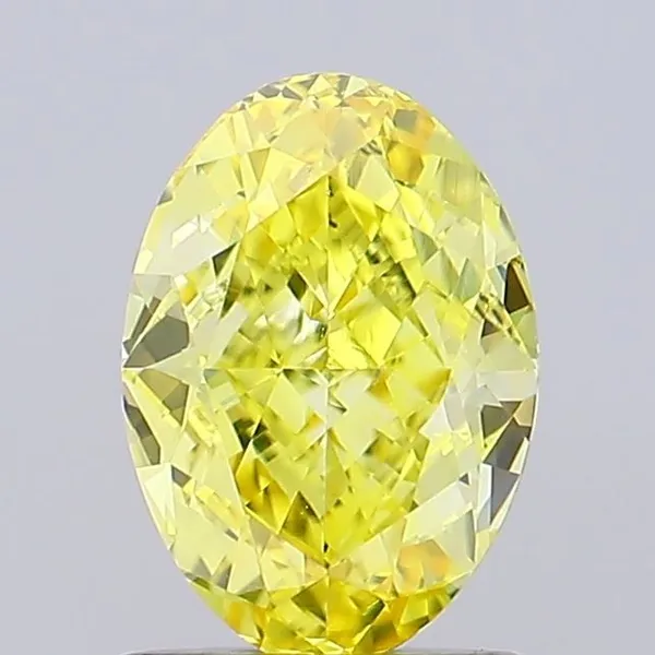 1.18ct OVAL Fancy Vivid Yellow VS1 Coloured Lab diamond