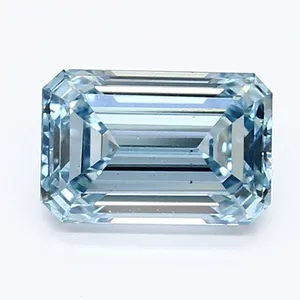 1.11ct EMERALD Fancy Intense Blue VS2 Coloured Lab diamond