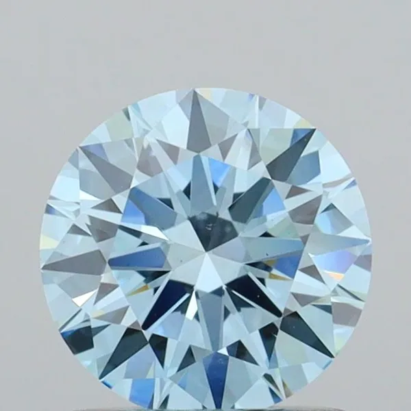 1.02ct ROUND Fancy Intense Blue VS1 Coloured Lab diamond