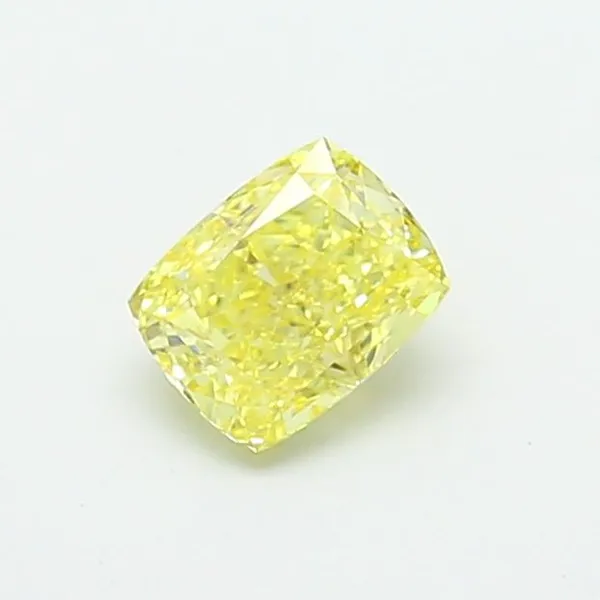 1.04ct CUSHION Fancy Intense Yellow VVS2 Coloured Lab diamond