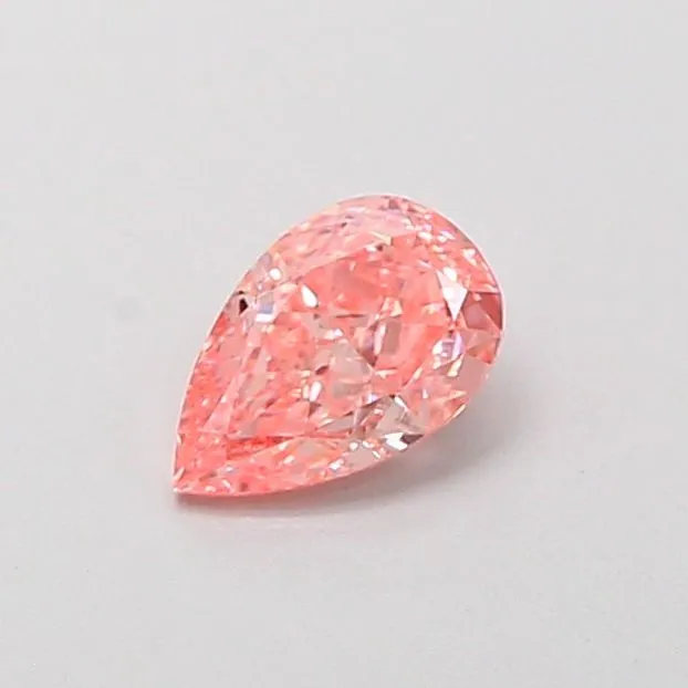 0.54ct PEAR Fancy Vivid Pink VVS2 Coloured Lab diamond