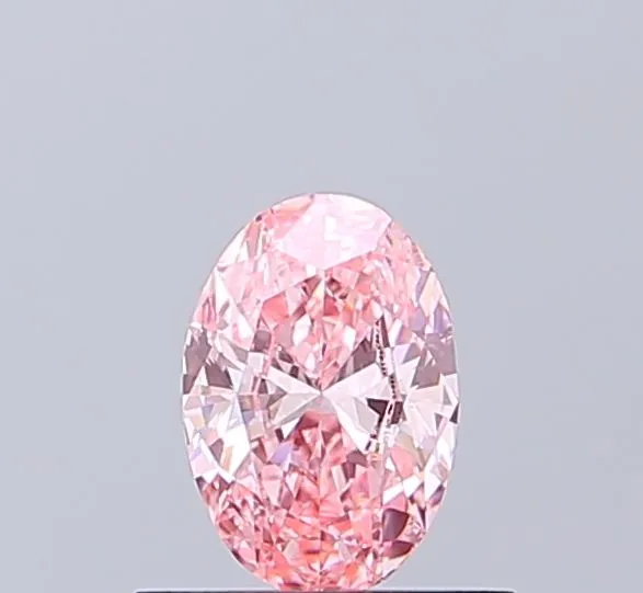 0.47ct OVAL Fancy Vivid Pink VVS2 Coloured Lab diamond