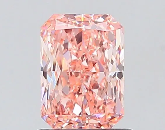 1.07ct RADIANT Fancy Vivid Pink VVS2 Coloured Lab diamond