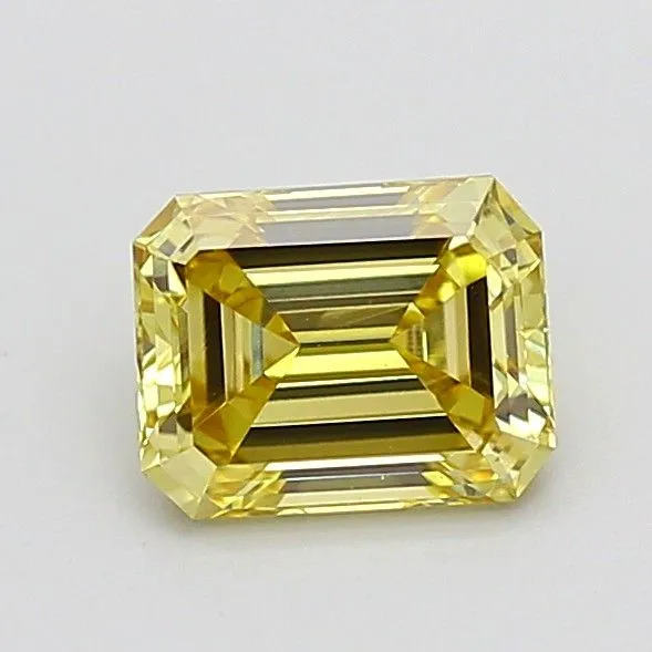 1.05ct EMERALD Fancy Intense Yellow VS1 Coloured Lab diamond