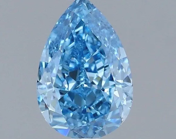 0.94ct PEAR Fancy Vivid Blue VS1 Coloured Lab diamond