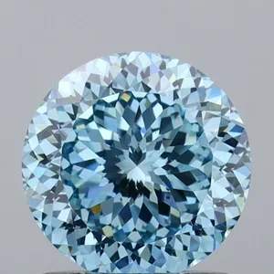 1.09ct ROUND Fancy Vivid Blue VS1 Coloured Lab diamond