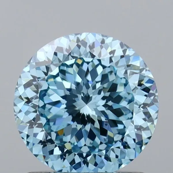 1.09ct ROUND Fancy Vivid Blue VS1 Coloured Lab diamond