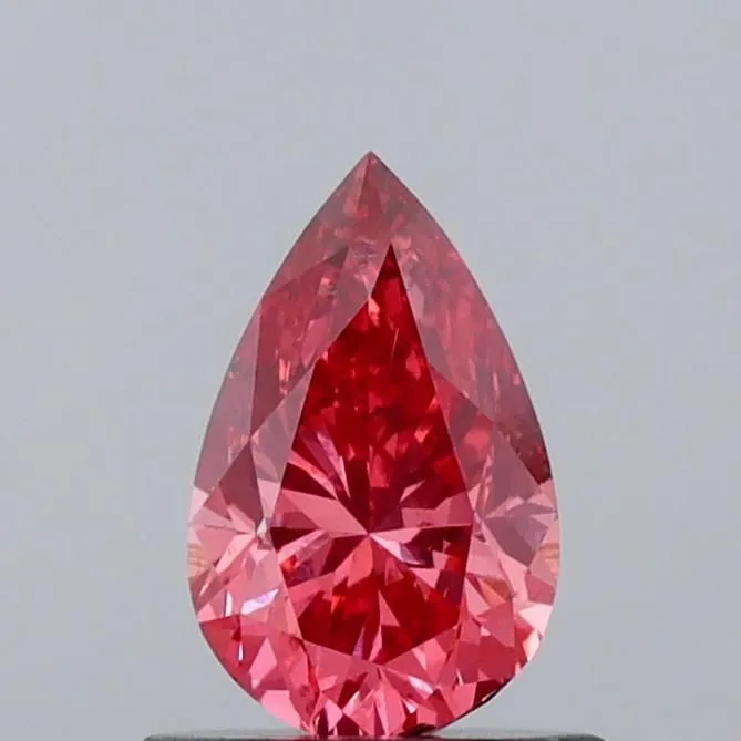 0.70ct PEAR Fancy Vivid Brownish Pink VS2 Coloured Lab diamond