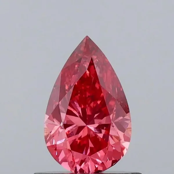 0.7ct PEAR Fancy Vivid Brownish Pink VS2 Coloured Lab diamond