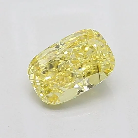 1.07ct CUSHION Fancy Vivid Yellow VS2 Coloured Lab diamond