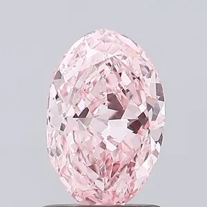 0.93ct OVAL Fancy Vivid Pink VS1 Coloured Lab diamond