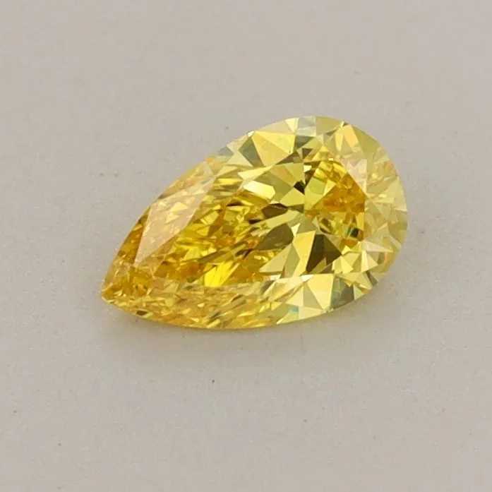 0.35ct PEAR Fancy Vivid Yellow VVS2 Coloured Lab diamond