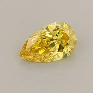 0.35ct PEAR Fancy Vivid Yellow VVS2 Coloured Lab diamond