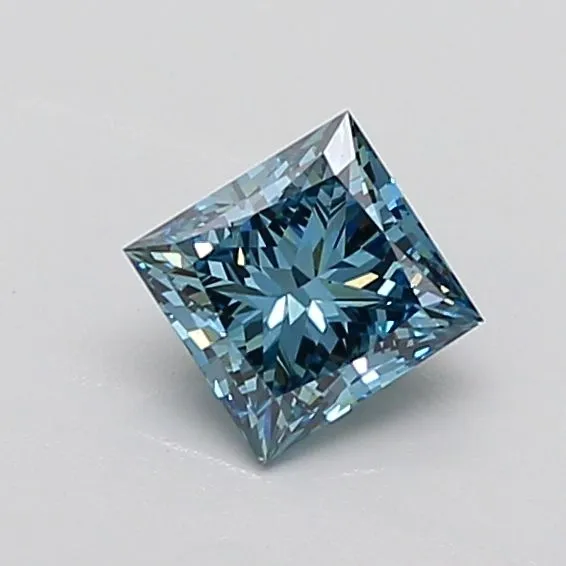 1.04ct PRINCESS Fancy Vivid Blue VS2 Coloured Lab diamond