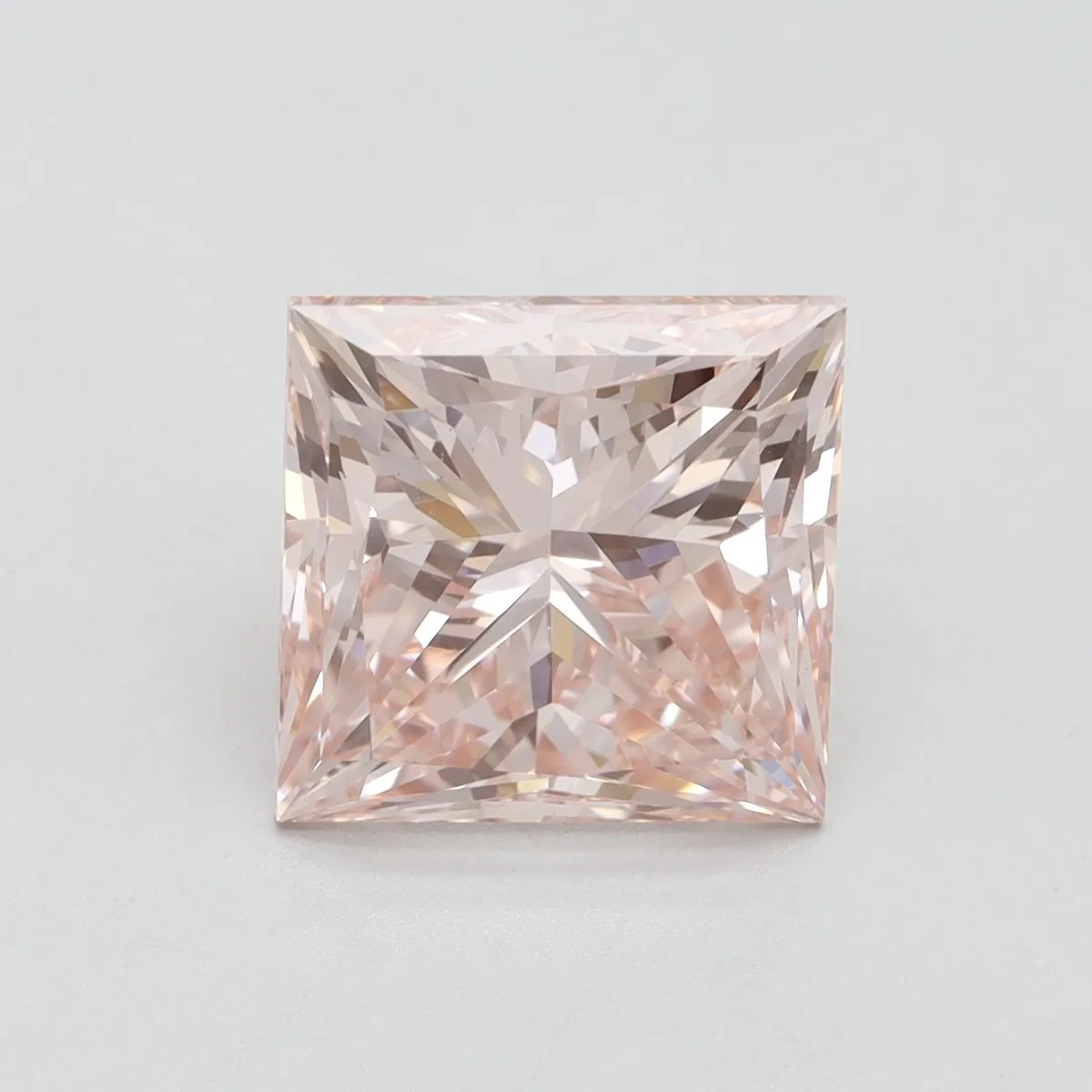 5.51ct PRINCESS Fancy Vivid Pink VS1 Coloured Lab diamond