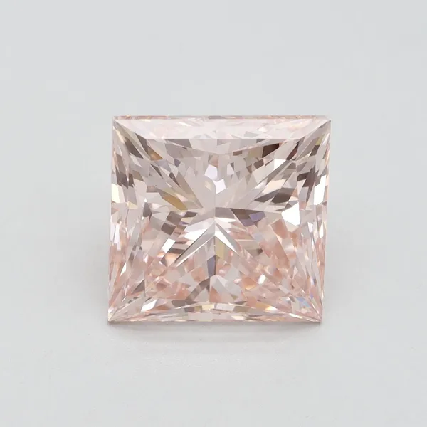 5.51ct PRINCESS Fancy Vivid Pink VS1 Coloured Lab diamond