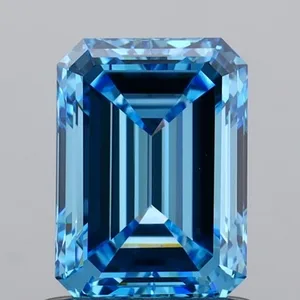 1ct EMERALD Fancy Vivid Blue VVS2 Coloured Lab diamond