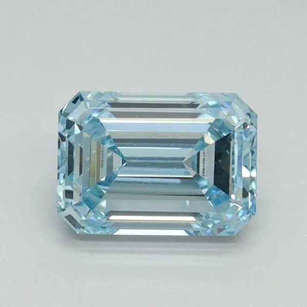 1.02ct EMERALD Fancy Intense Blue VVS2 Coloured Lab diamond