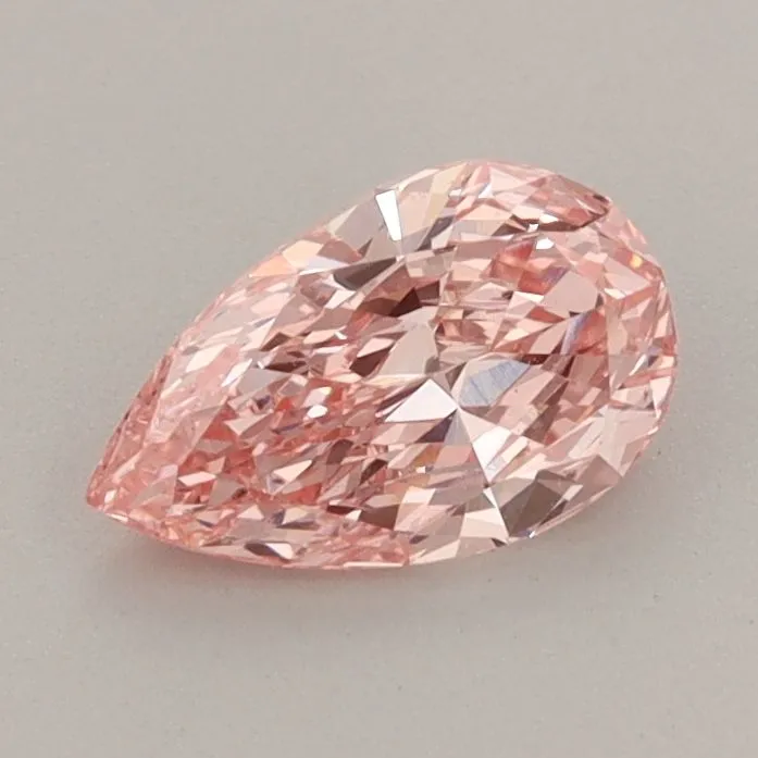 0.68ct PEAR Fancy Vivid Pink VS1 Coloured Lab diamond