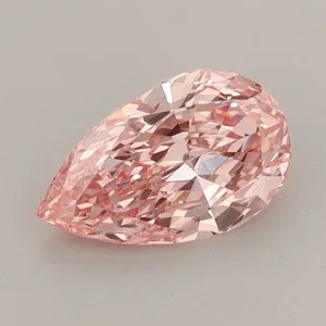 0.68ct PEAR Fancy Vivid Pink VS1 Coloured Lab diamond