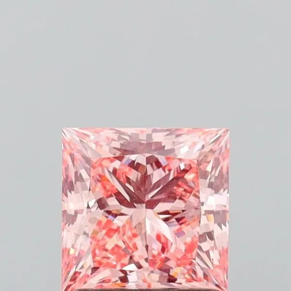 1.52ct PRINCESS Fancy Intense Pink VVS2 Coloured Lab diamond