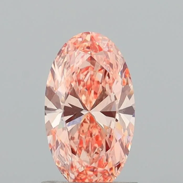 1.17ct OVAL Fancy Vivid Orange Pink VS1 Coloured Lab diamond