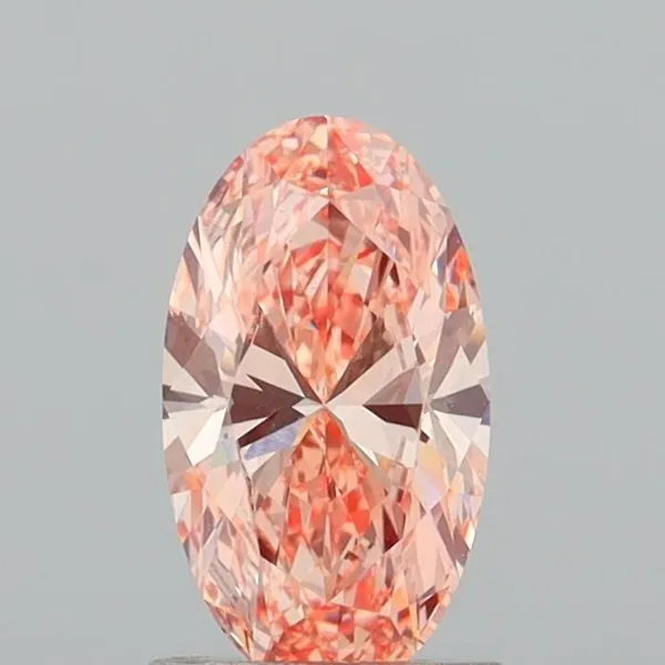 1.17ct OVAL Fancy Vivid Orange Pink VS1 Coloured Lab diamond