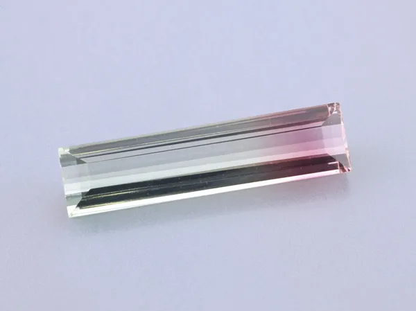 3.44ct Parti Tourmaline, Baguette cut gemstone