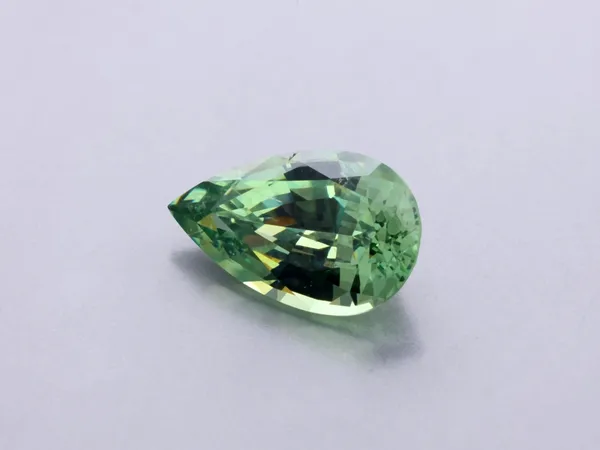 0.7ct Green Garnet, Pear Shape cut gemstone