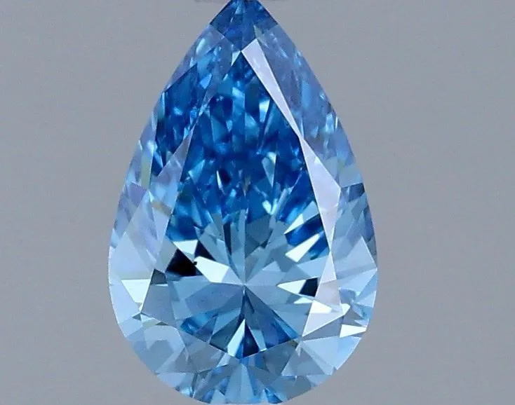 0.99ct PEAR Fancy Vivid Blue VS1 Coloured Lab diamond