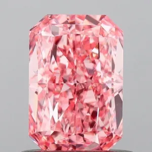 0.82ct RADIANT Fancy Vivid Pink VVS2 Coloured Lab diamond