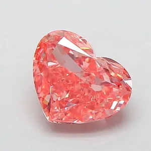 1.4ct HEART Fancy Vivid Pink VS2 Coloured Lab diamond