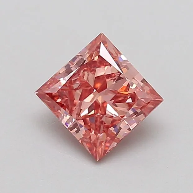 1.05ct PRINCESS Fancy Brown Pink VVS2 Coloured Lab diamond