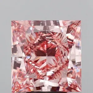 5.02ct PRINCESS Fancy Intense Pink VS2 Coloured Lab diamond