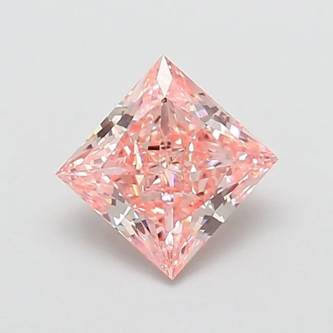 2.02ct PRINCESS Fancy Vivid Pink VS1 Coloured Lab diamond