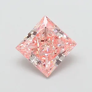 2.02ct PRINCESS Fancy Vivid Pink VS1 Coloured Lab diamond