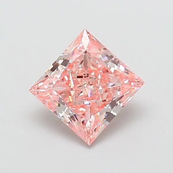 2.02ct PRINCESS Fancy Vivid Pink VS1 Coloured Lab diamond