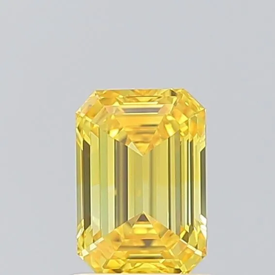 1.02ct EMERALD Fancy Vivid Yellow VS1 Coloured Lab diamond