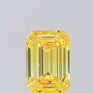 1.02ct EMERALD Fancy Vivid Yellow VS1 Coloured Lab diamond