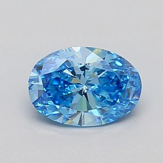0.54ct OVAL Fancy Vivid Blue VS1 Coloured Lab diamond