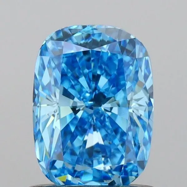 1.02ct CUSHION Fancy Vivid Blue VS2 Coloured Lab diamond